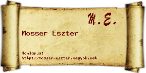 Mosser Eszter névjegykártya